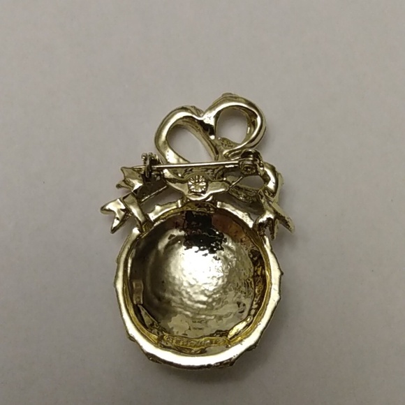 Christmas Fun Brooch Lot of 3 Santa, Ornament, Cat Red Green Goldtone - Picture 4 of 11